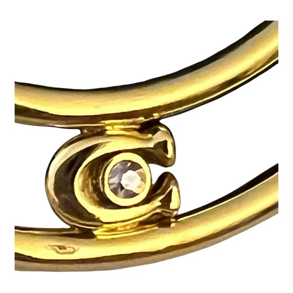 COACH NWT Gorgeous Gold Tone Signature “C” Logo Double Hoop Earrings - Picture 5 of 7